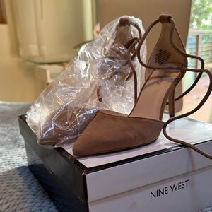 Nine West Women's Brown Lace-Up Heels